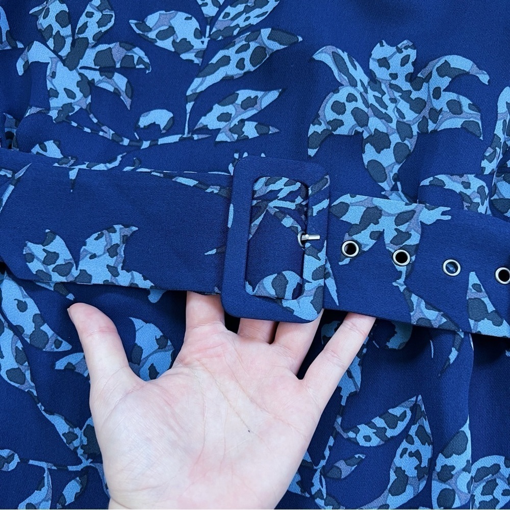 REISS • Melody Printed Dress With Embellished Detail blue floral beaded mini - Picture 8 of 15